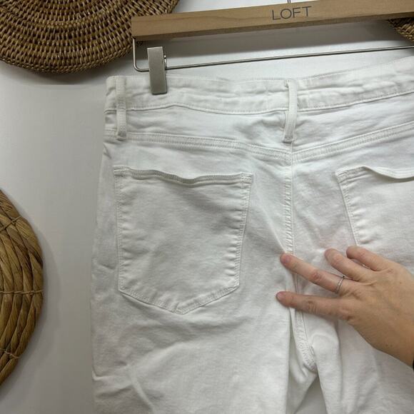 $268 FRAME White Raw Edge Le Easy Flare Jeans Denim 32 - Picture 7 of 9